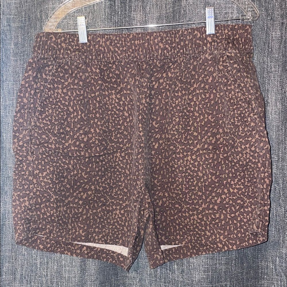 Women's Brown Patterned Athletic Shorts